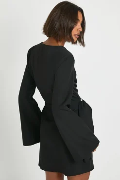 boohoo Robe Blazer Drapée Tall Sans Col Avec Ceinture À Nouer<Femme Tailleurs|Robes À Manches Longues