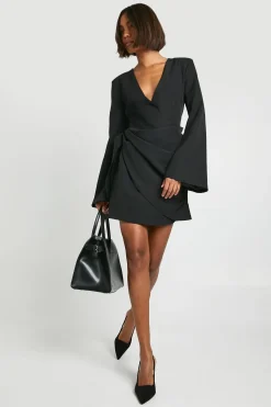 boohoo Robe Blazer Drapée Tall Sans Col Avec Ceinture À Nouer<Femme Tailleurs|Robes À Manches Longues