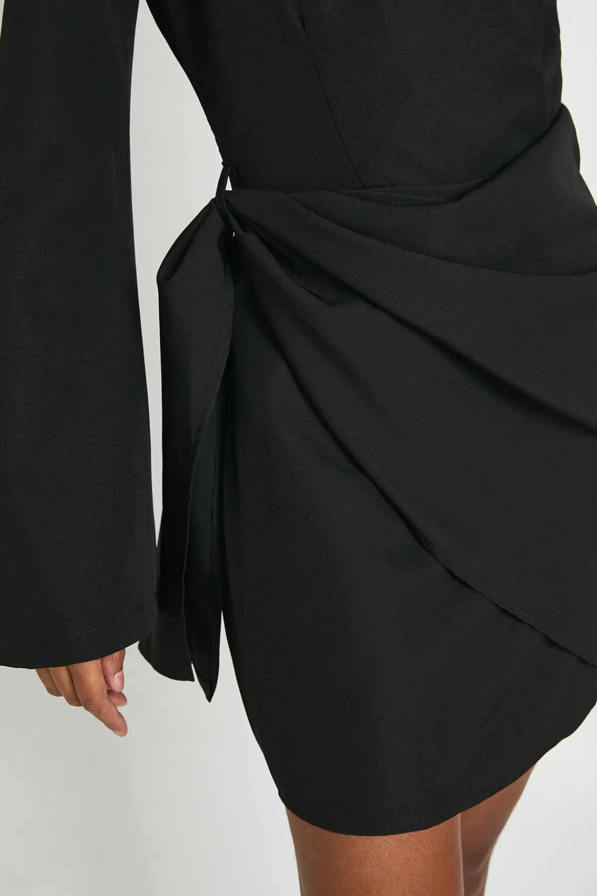 boohoo Robe Blazer Drapée Tall Sans Col Avec Ceinture À Nouer<Femme Tailleurs|Robes À Manches Longues