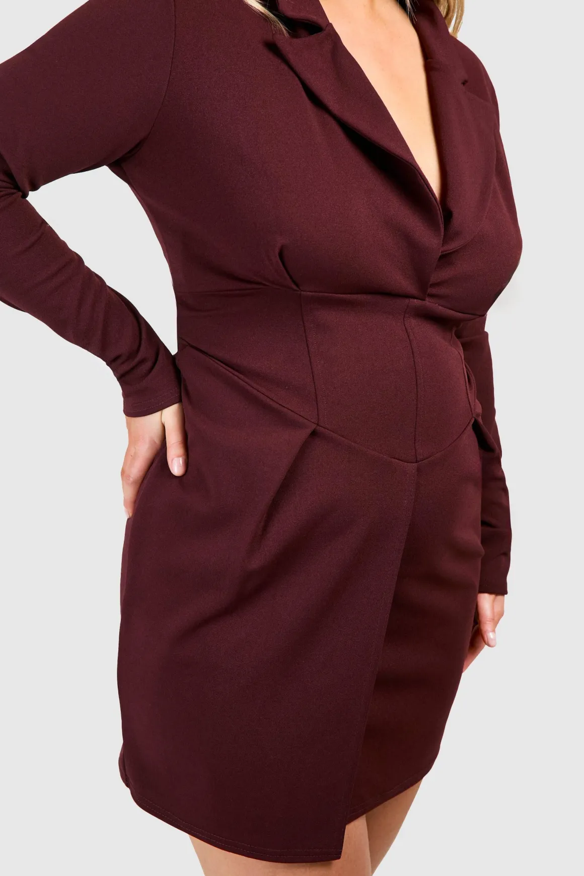 Robe Blazer à Détail Corset Plus