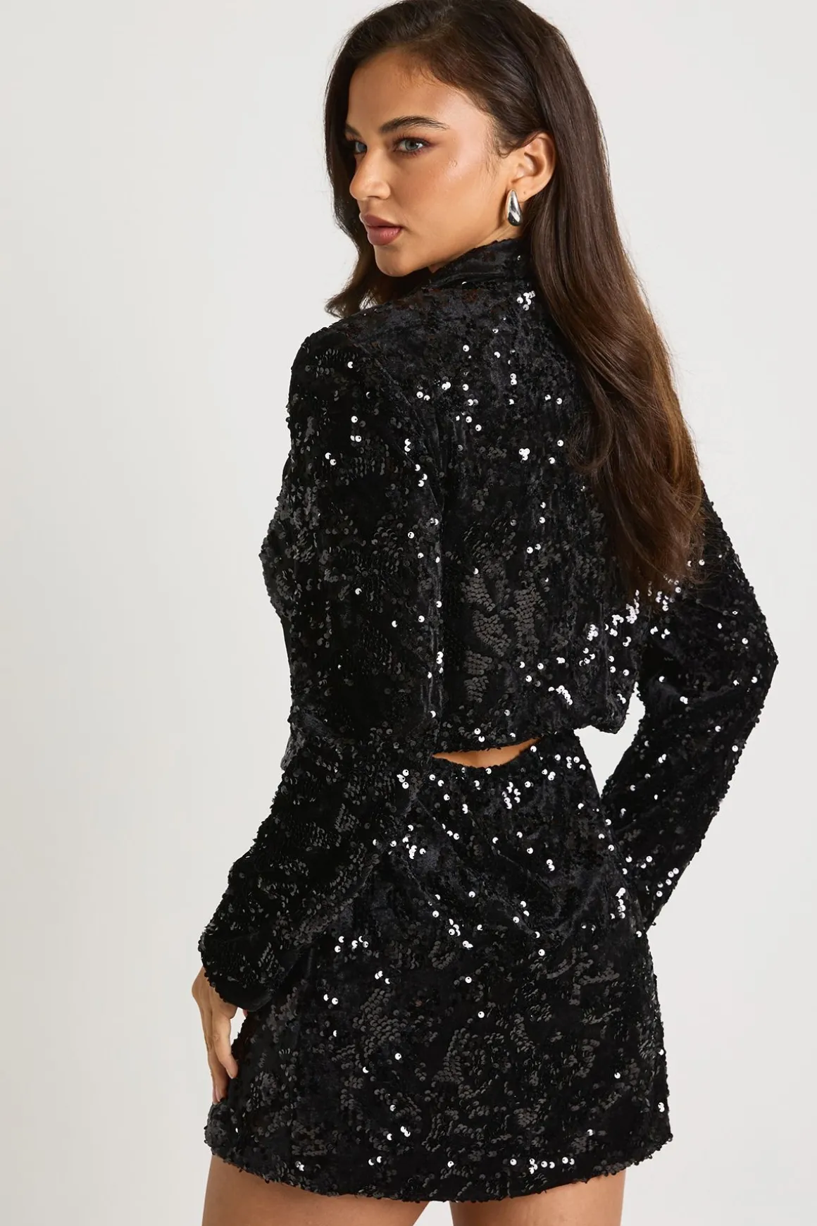 Robe blazer en dentelle de velours structurée Demask