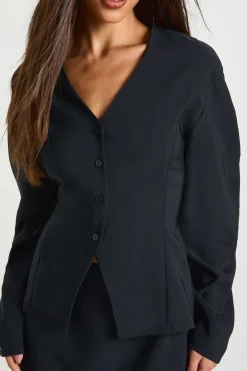 Robe Blazer 2 en 1 à Manches Bouffantes