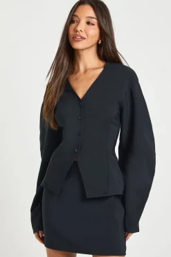 Robe Blazer 2 en 1 à Manches Bouffantes