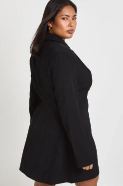 boohoo Robe Blazer Grande Taille Avec Détails Dorés<Femme Tailleurs|Robes À Manches Longues
