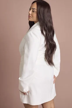 Robe Blazer Grande Taille Avec Ceinture Obi Nouée À La Taille