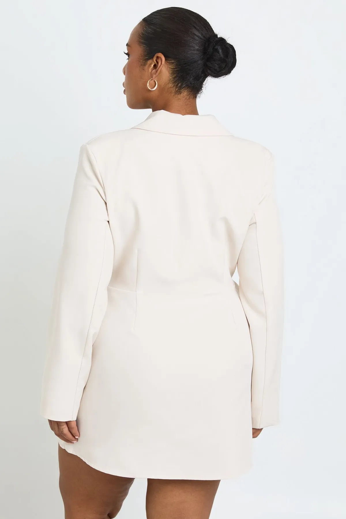 boohoo Robe Blazer Grande Taille À Drapé Frontal<Femme Tailleurs|Robes À Manches Longues