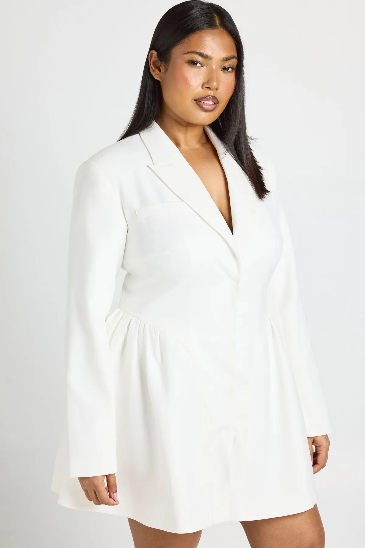 boohoo Robe Blazer Grande Taille Jupe Patineuse Évasée<Femme Tailleurs|Robes À Manches Longues