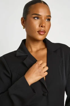 Robe Blazer Grande Taille À Jupe Plissée Et Boutonnage