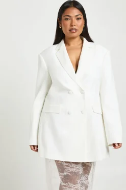 Robe Blazer Grande Taille à Ourlet en Dentelle