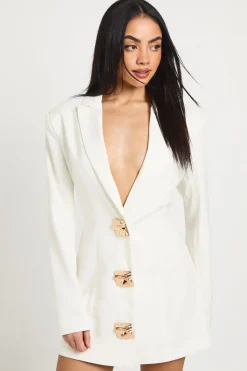 Robe Blazer À Gros Boutons Dorés