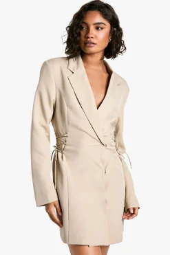 Robe Blazer Haute Avec Laçage Latéral