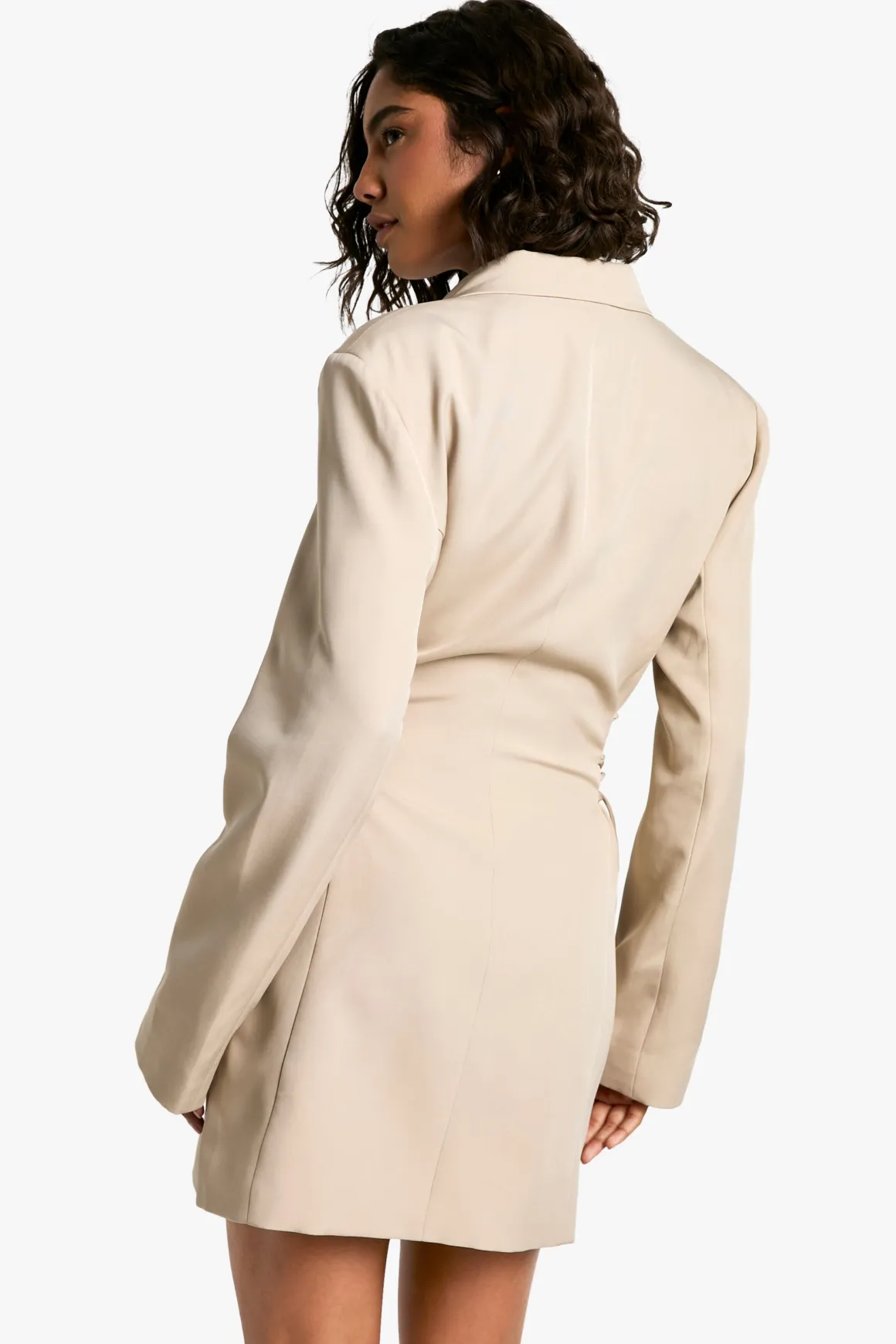 Robe Blazer Haute Avec Laçage Latéral