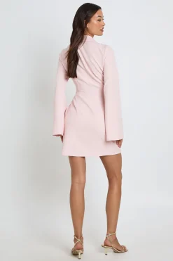 boohoo Robe Blazer Longue Avec Détail Boucle Et Ceinture À Nouer À La Taille<Femme Tailleurs|Robes À Manches Longues