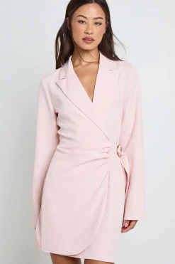 boohoo Robe Blazer Longue Avec Détail Boucle Et Ceinture À Nouer À La Taille<Femme Tailleurs|Robes À Manches Longues