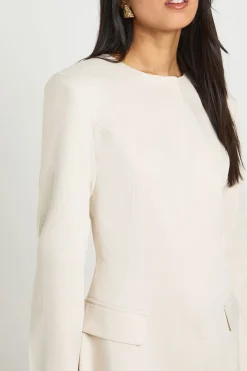 Robe Blazer à Manches Bouffantes et Boutons Dissimulés
