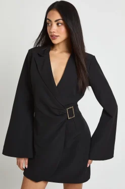 Robe Blazer À Manches Évasées Avec Détail Boucle
