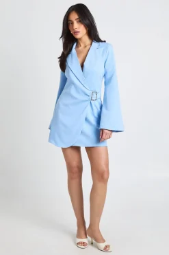 Robe Blazer À Manches Évasées Avec Détail Boucle