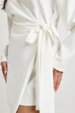 boohoo Robe Blazer À Manches Volumineuses Et Ceinture Nouée À La Taille<Femme Tailleurs|Robes À Manches Longues