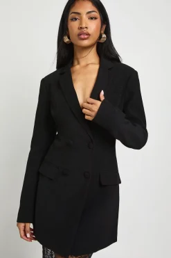 boohoo Robe Blazer À Ourlet En Dentelle<Femme Tailleurs|Satin Et Dentelle
