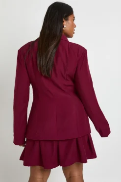 boohoo Robe blazer à ourlet plissé Plus<Femme Tailleurs|Robes À Manches Longues