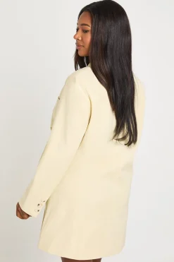 Robe Blazer Oversize Cache-cœur À Bouton Corne Grande Taille