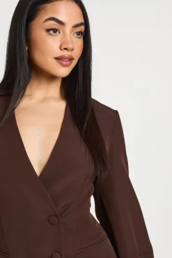 Robe Blazer Oversize à Manches Bouffantes
