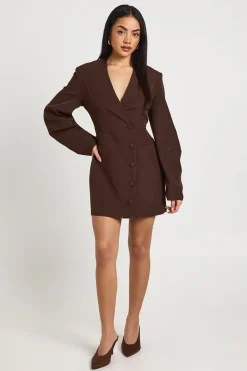 Robe Blazer Oversize à Manches Bouffantes