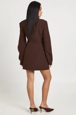 Robe Blazer Oversize à Manches Bouffantes