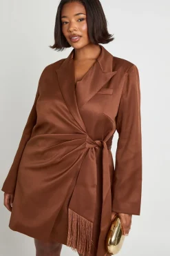 Robe blazer à pampilles Plus