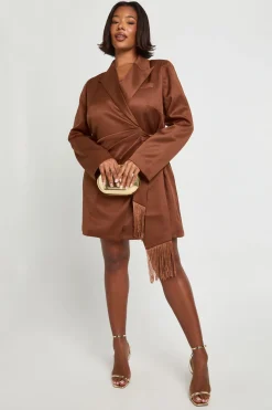 Robe blazer à pampilles Plus