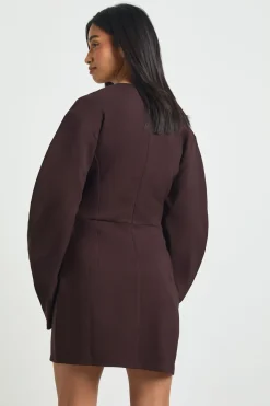 Robe Blazer Petite 2 en 1 à Manches Bouffantes