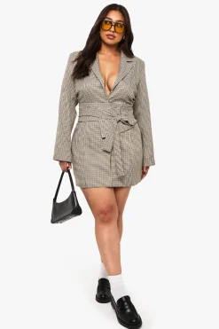 Robe blazer Plus Obi Check