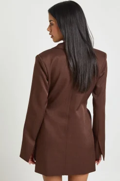 Robe Blazer Portefeuille avec Ceinture Nouée