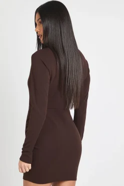 Robe Blazer Portefeuille à Manches Longues