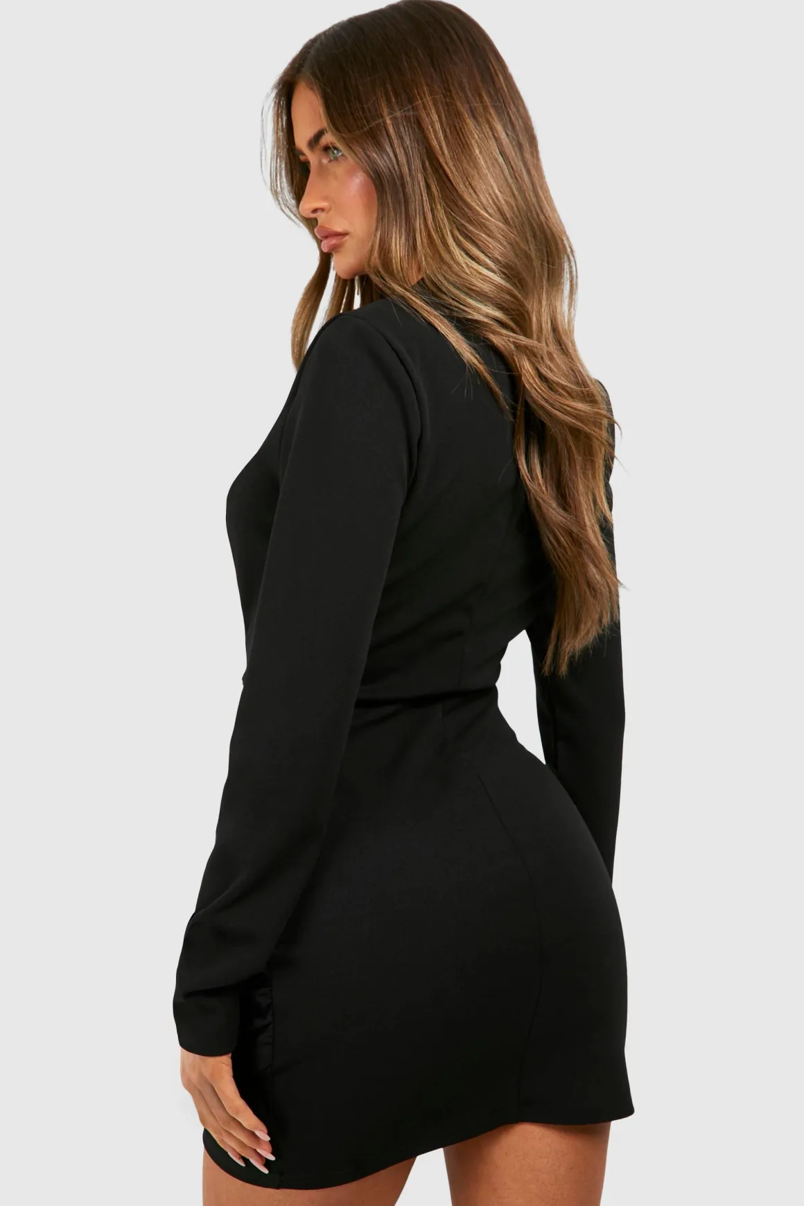 Robe blazer portefeuille à manches longues