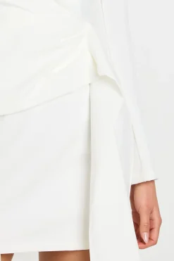 Robe Blazer Sans Col Avec Détails Drapés
