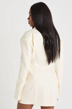 boohoo Robe blazer structurée aux détails de boutons<Femme Tailleurs|Robes À Manches Longues