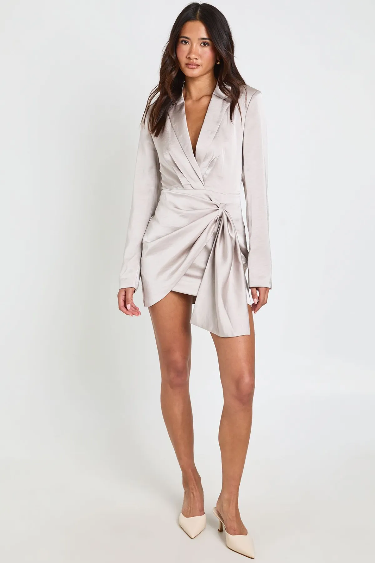 boohoo Robe Blazer Structurée Cache-cœur Ajustée<Femme Tailleurs|Robes À Manches Longues