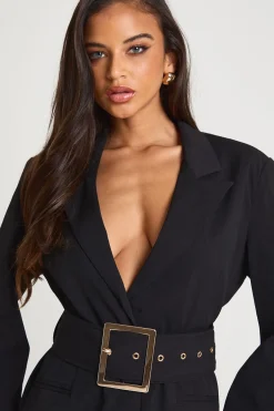boohoo Robe blazer surdimensionnée à boucle ajustée<Femme Tailleurs|Robes À Manches Longues