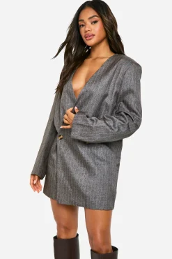 boohoo Robe blazer surdimensionnée premium à rayures prononcées<Femme Tailleurs|Robes À Manches Longues