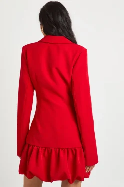 Robe Blazer Tall à Décolleté Plongeant et Ourlet Asymétrique