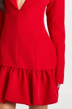 Robe Blazer Tall à Décolleté Plongeant et Ourlet Asymétrique