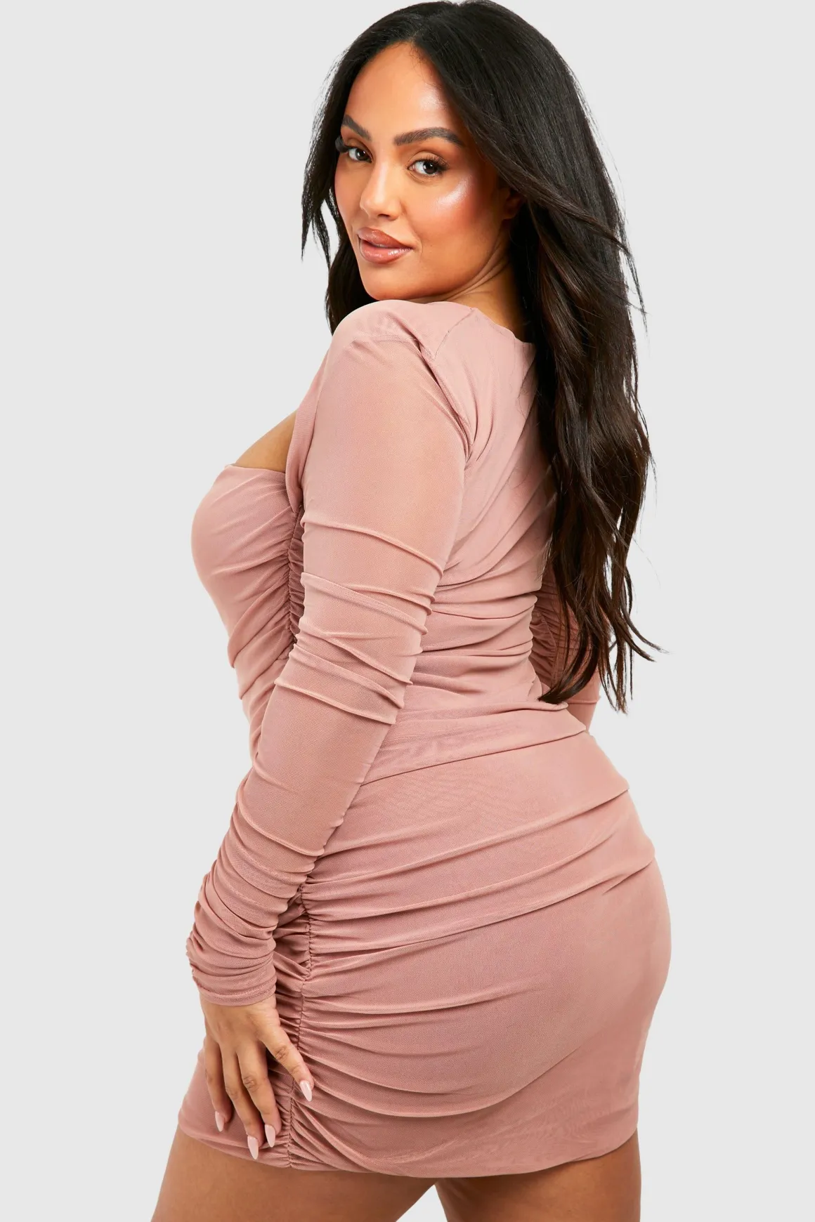 Robe bodycon en résille avec détail twist et fronces