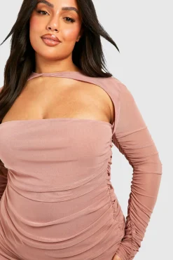 Robe bodycon en résille avec détail twist et fronces