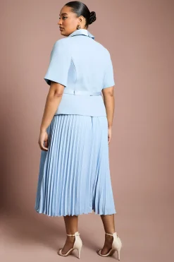 Robe Cache-cœur 2 En 1 Grande Taille Avec Jupe Plissée