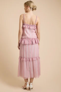Oasis Robe Caraco Midaxi À Volants Avec Détail De Corde À L'encolure<Femme Robes|Toutes Les Robes