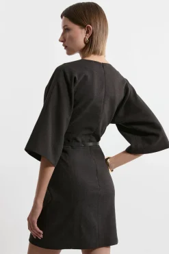 KarenMillen Robe Ceinturée Ajustée En Flanelle<Femme Tailleurs|Robes À Manches Longues