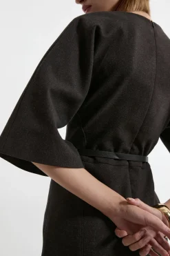 KarenMillen Robe Ceinturée Ajustée En Flanelle<Femme Tailleurs|Robes À Manches Longues
