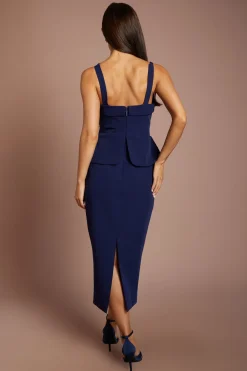 Robe Ceinturée Sans Manches À Détail Péplum