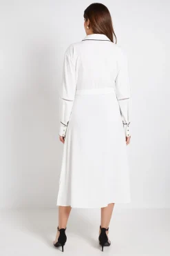 Wallis Robe Chemise Avec Finitions En Dentelle Contrastée<Femme Robes Mi-Longues|Satin Et Dentelle